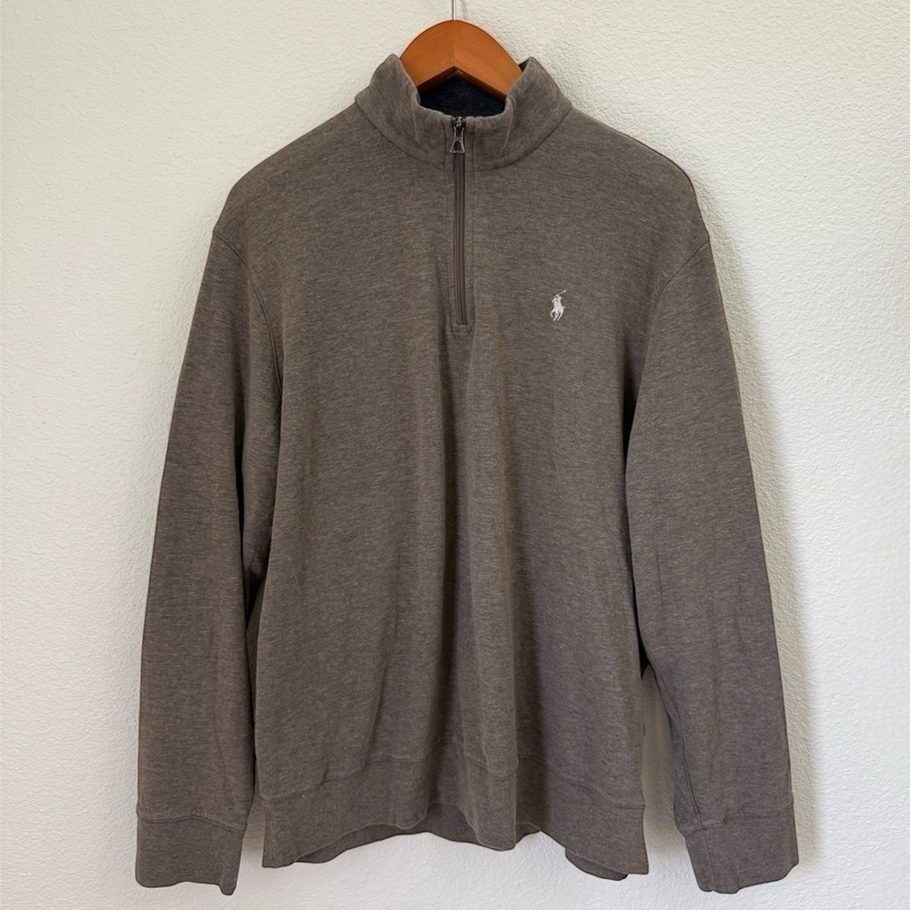 Brand New Polo Ralph Lauren Light Brown Zip-Up Sweater Pullover Men’s Size XL